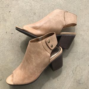 Madden Girl Open Toes Tan Booties